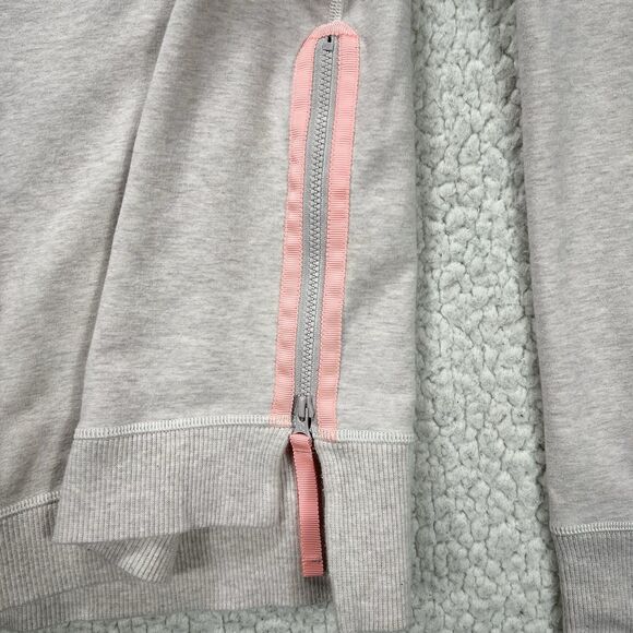 Lululemon Rejuvenate Pullover Women’s 8 Gray Pink Side Zip Sweatshirt Athliesure - Picture 4 of 13